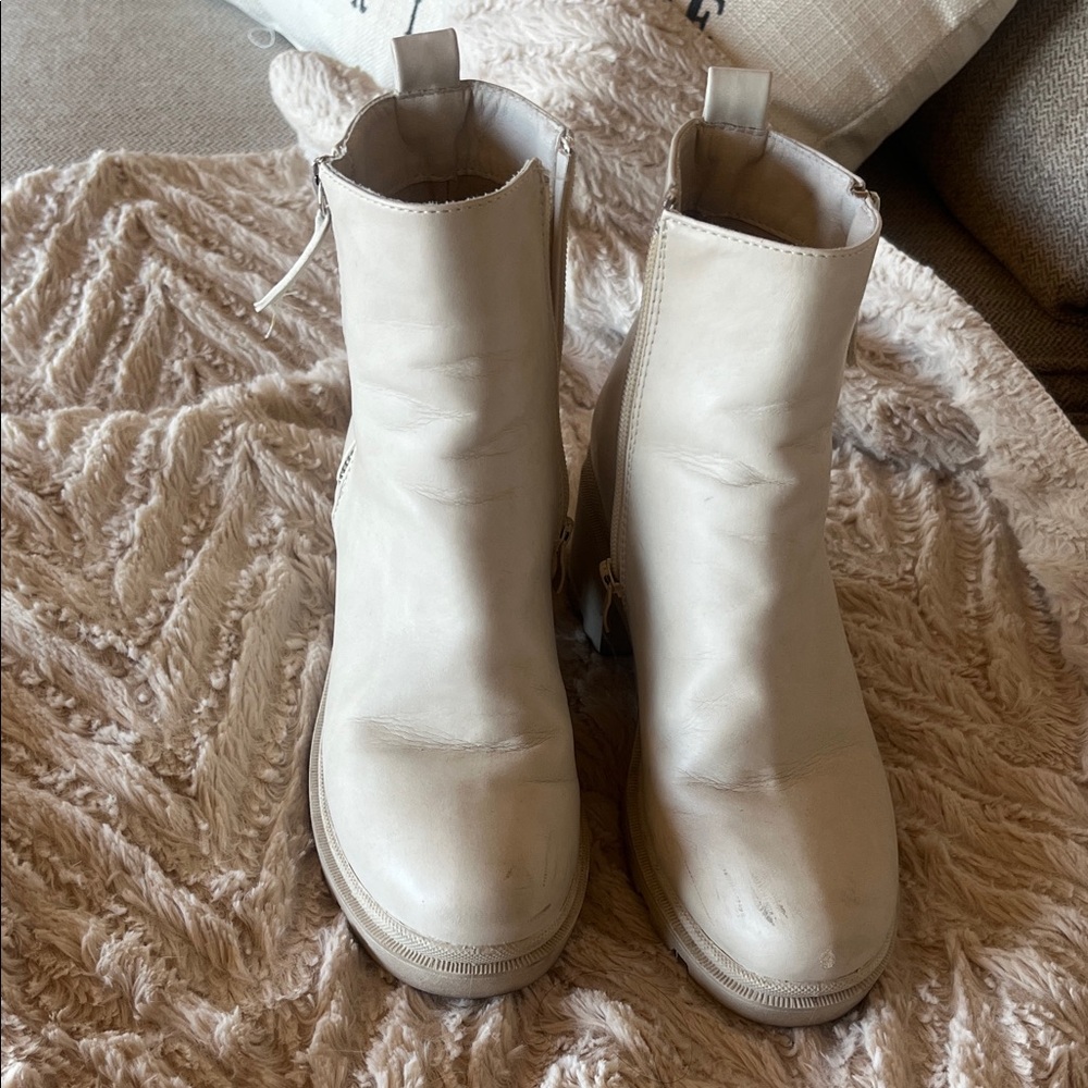Dolce Vita Cream Ankle Booties